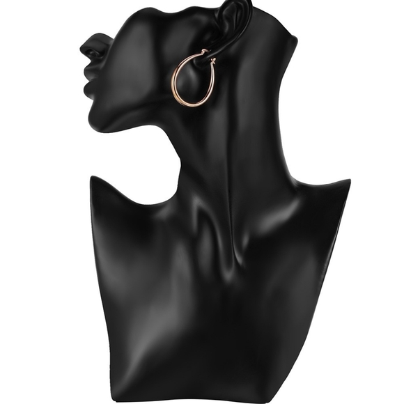 NEW SILVER, ROSEGOLD, YELLOW GOLD HOOP EARRINGS - Picture 3 of 8